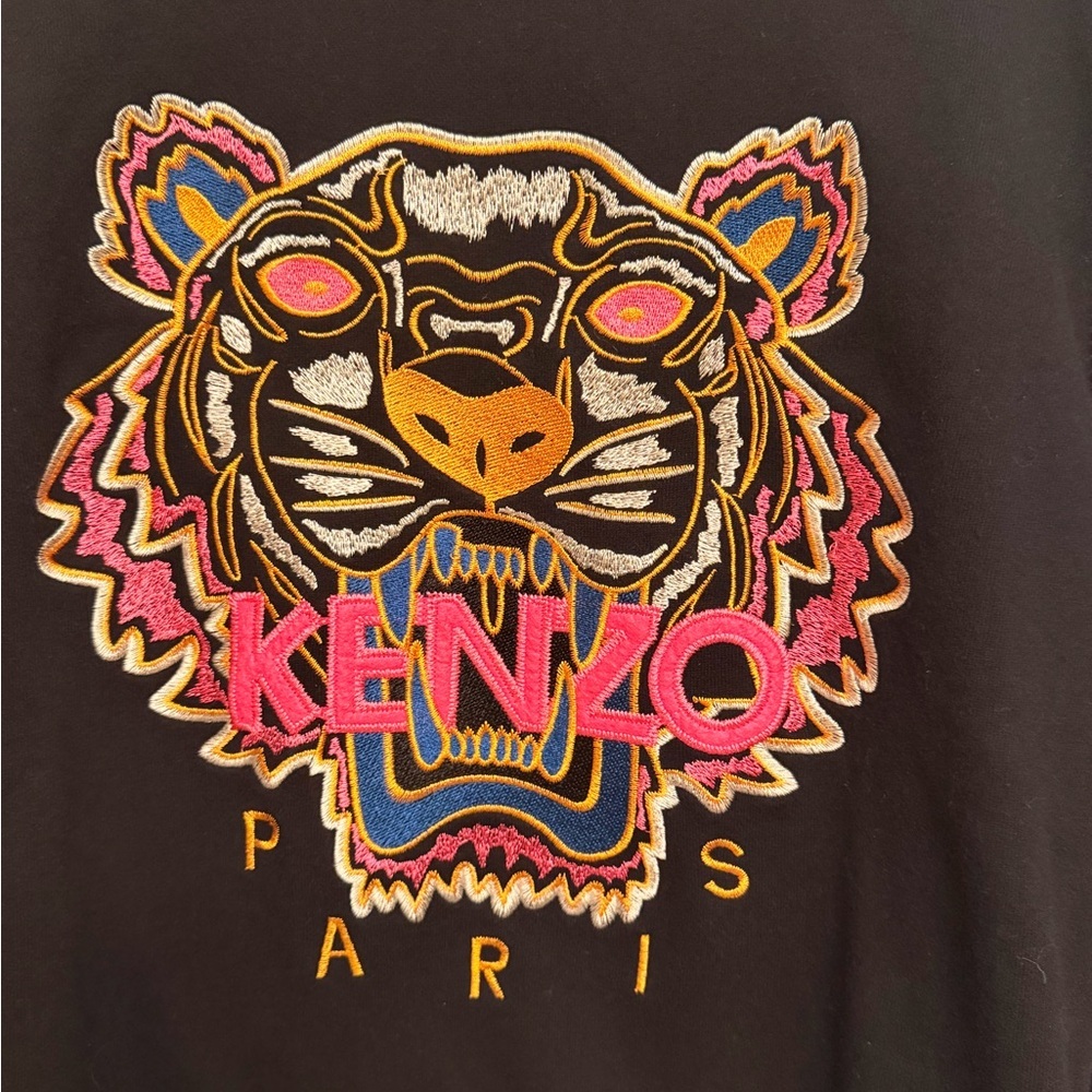 Kenzo Black Sweatshirt with Multicolor Tiger Embroidery - Picture 3 of 10